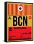 BCN Barcelona Luggage Tag 1-NaxArt-Framed Stretched Canvas