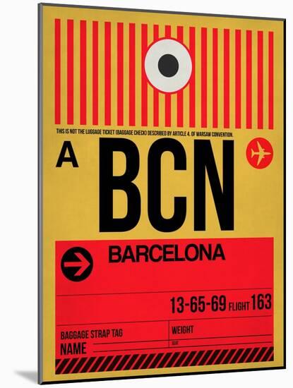 BCN Barcelona Luggage Tag 1-NaxArt-Mounted Art Print