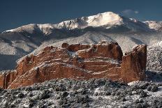 Pike's Peak and the Gardern of the Gods-bcoulter-Framed Stretched Canvas