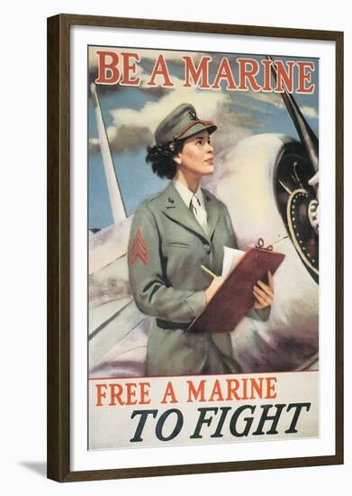 Be A Marine - Free A Marine To Fight-null-Framed Art Print