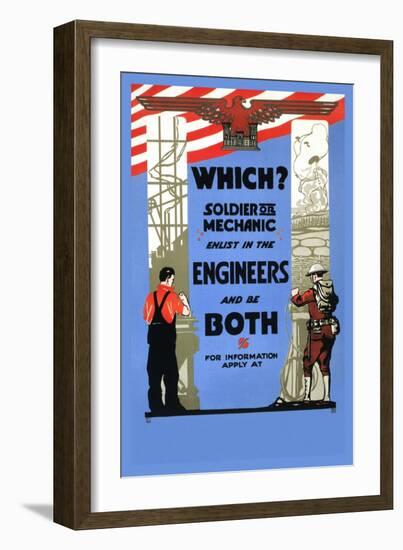 Be a Solider or a Mechanic, Join the Engineers-null-Framed Art Print