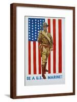 Be a U.S Marine! Poster by James Montgomery Flagg-null-Framed Giclee Print