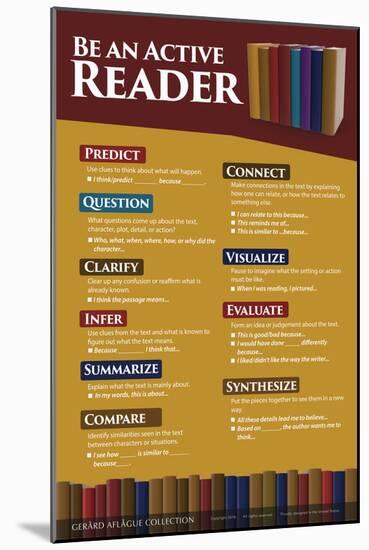 Be An Active Reader-Gerard Aflague Collection-Mounted Poster