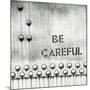 Be careful text written on metal door-Panoramic Images-Mounted Photographic Print
