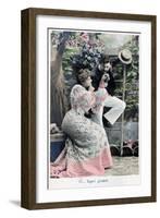 Be Careful, Vintage French Postcard, C1900-null-Framed Giclee Print