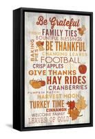 Be Grateful - Thanksgiving Typography-Lantern Press-Framed Stretched Canvas