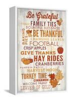 Be Grateful - Thanksgiving Typography-Lantern Press-Framed Stretched Canvas