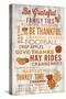 Be Grateful - Thanksgiving Typography-Lantern Press-Stretched Canvas