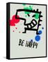 Be Happy 1-Lina Lu-Framed Stretched Canvas