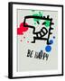 Be Happy 1-Lina Lu-Framed Art Print