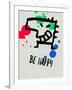 Be Happy 1-Lina Lu-Framed Art Print