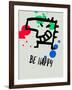 Be Happy 1-Lina Lu-Framed Art Print