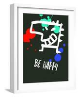 Be Happy 2-Lina Lu-Framed Art Print