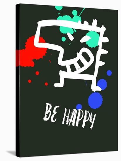 Be Happy 2-Lina Lu-Stretched Canvas