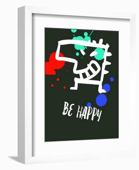 Be Happy 2-Lina Lu-Framed Art Print