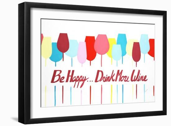 Be Happy Drink More Wine-Edmunds Edmunds-Framed Giclee Print