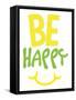 Be Happy-Jace Grey-Framed Stretched Canvas