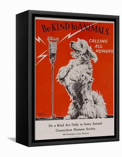 Be Kind to Animals, Calling All Humans, Humane Society Poster-null-Framed Stretched Canvas