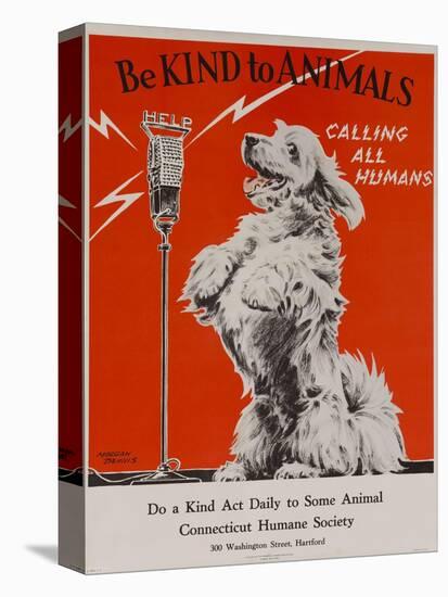 Be Kind to Animals, Calling All Humans, Humane Society Poster-null-Stretched Canvas