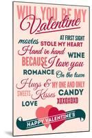 Be Mine - Valentines Day Typography-Lantern Press-Mounted Art Print