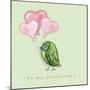 Be My Valentine Bird With Pink Heart Balloons-Cherie Roe Dirksen-Mounted Giclee Print