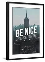 Be Nice, the World is a Small Town-Lantern Press-Framed Art Print