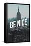 Be Nice, the World is a Small Town-Lantern Press-Framed Stretched Canvas