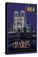 Be Paris and Notre Dame Cathedral-Daphne Padden-Stretched Canvas