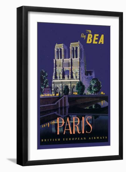 Be Paris and Notre Dame Cathedral-Daphne Padden-Framed Art Print