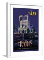 Be Paris and Notre Dame Cathedral-Daphne Padden-Framed Art Print