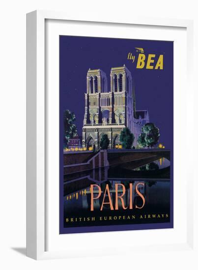 Be Paris and Notre Dame Cathedral-Daphne Padden-Framed Art Print