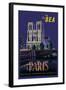 Be Paris and Notre Dame Cathedral-Daphne Padden-Framed Art Print