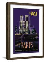 Be Paris and Notre Dame Cathedral-Daphne Padden-Framed Art Print