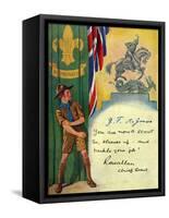 'Be Prepared', Boy Scout Enrolment Card. 1947-English School-Framed Stretched Canvas