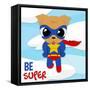 Be Super Dog-Jace Grey-Framed Stretched Canvas