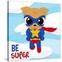 Be Super Dog-Jace Grey-Stretched Canvas