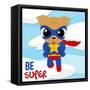 Be Super Dog-Jace Grey-Framed Stretched Canvas