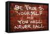 Be True To Yourself And You Will Never Fall Music Poster-null-Framed Stretched Canvas