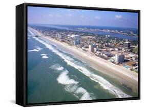 Beach Aerial, Daytona Beach, Florida-Bill Bachmann-Framed Stretched Canvas