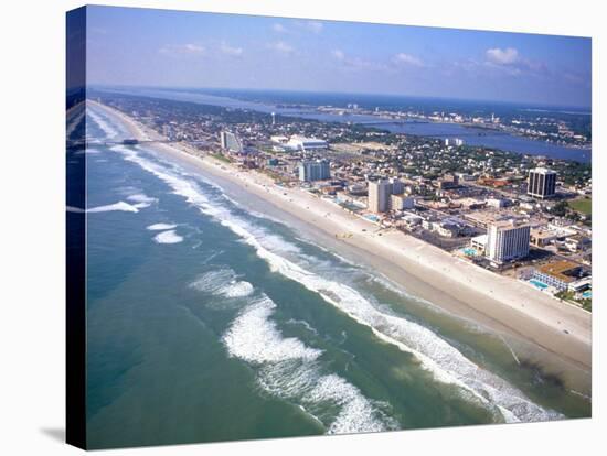 Beach Aerial, Daytona Beach, Florida-Bill Bachmann-Stretched Canvas