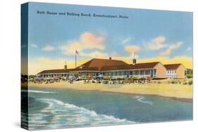 Beach and Bath House, Kennebunkport, Maine-null-Stretched Canvas