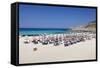 Beach and Bay Cala Mesquita, Capdepera, Majorca (Mallorca)-Markus Lange-Framed Stretched Canvas