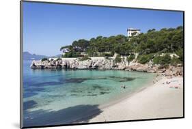 Beach and Bay of Cala Gat, Cala Ratjada, Majorca (Mallorca)-Markus Lange-Mounted Photographic Print