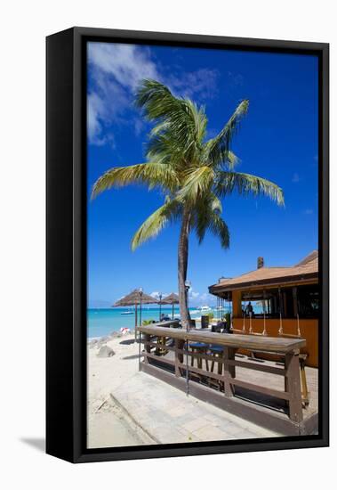 Beach and Beach Bar-Frank Fell-Framed Stretched Canvas