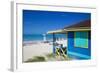 Beach and Beach Hut-Frank Fell-Framed Photographic Print