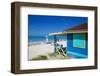 Beach and Beach Hut-Frank Fell-Framed Photographic Print