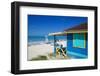 Beach and Beach Hut-Frank Fell-Framed Photographic Print