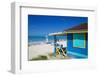 Beach and Beach Hut-Frank Fell-Framed Photographic Print