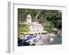 Beach and Benedictine Abbey of San Fruttuosa, Headland of Portofino, Liguria, Italy-Richard Ashworth-Framed Photographic Print