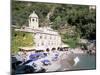 Beach and Benedictine Abbey of San Fruttuosa, Headland of Portofino, Liguria, Italy-Richard Ashworth-Mounted Photographic Print